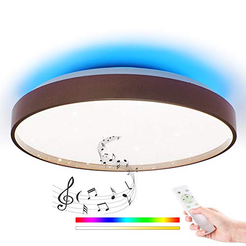 Preisvergleich Produktbild 36W Bluetooth Sternenhimmel Deckenleuchte Musik Deckenlampe mit Bluetooth Lautsprecher [ Dual-Lautsprecher ] [APP mit Fernbedienung ] [ Ø40cm Dimmbar ], für Kinderzimmer Schlafzimmer Kinder Geschenk