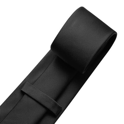 Image of DecTwig Men's Ties Solid Color Formal Neckties 3.15 inch (8CM) Black Ties For Men