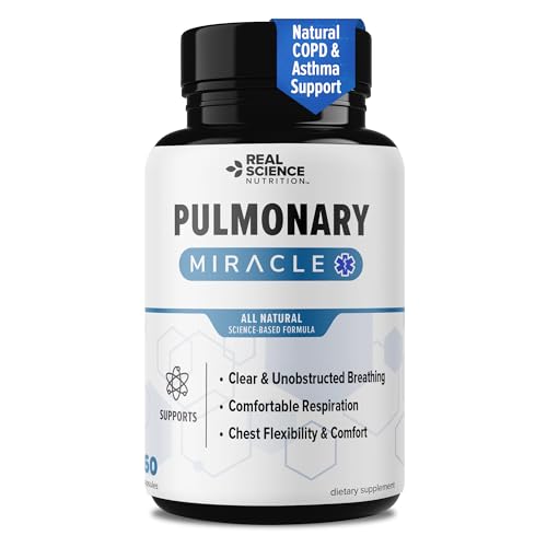 Pulmonary Miracle COPD Relief and Lung Detox Capsules to Clear Lungs & Aid Breathing - Lung Support Supplement with Vinitrox & GABA for Long-Term Cough & Respiratory Relief 60 Caps