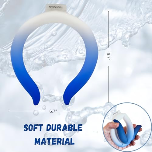 2 Pack Neck Cooling Tube with Insulated Bag - Reusable Ice Ring Neck Cooler Indoor Outdoor - Relief for Summer and Hot Flashes - Wearable Ice Ring Freezes Under 64℉(Blue+Yellow)