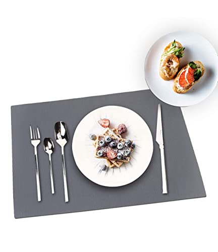 Soft Silicone Table Mat Multi Color Non-Slip Heat Resistant Nonstick Pastry Mat For Kitchen Dining Countertop Protector Newmcury Set Of 2 (Gray) #TOP2