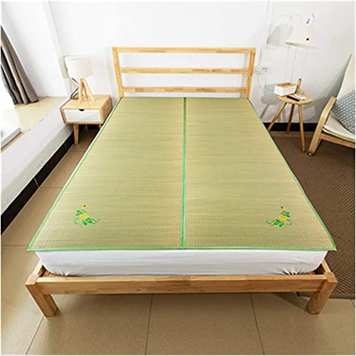 Estera de bambú refrescante e impermeable verde de 160x195 cm para cama