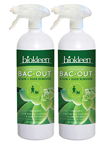 Biokleen Bac-Out Enzyme Stain Remover - 32 Ounce 2 Pack - Natural Foam Spray, Destroys Stains & Odors Safely, for Pet Stains, Laundry, Diapers, Wine, Carpets, Eco-Friendly, Plant-Based