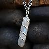 Sugandha Wellness Rainbow Moonstone Healing Crystal Necklace - Lunar Pendant Balance, Inner Light, Love & Creativity #1