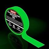 SWRT Glow in The Dark Tape 33FT x 1Inch, Long-Lasting Bright Fluorescent Glow Tape for Christmas Decor, Strong Adhesive Waterproof Glow in The Dark Stickers for Night Decorations, Stairs,Exit Sign