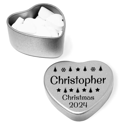 Luxury Personalised Heart Shaped Christmas Mints Cover