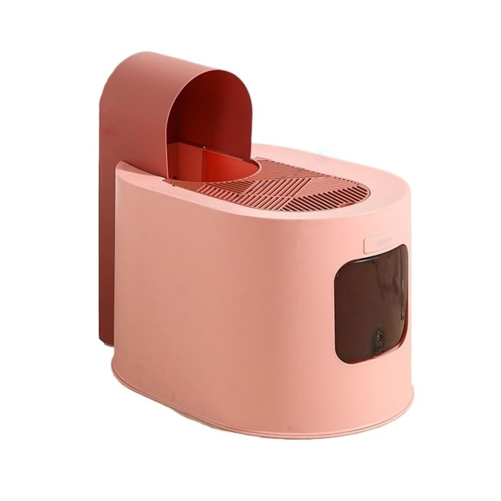 Artykuły dla zwierząt, Duża kuweta dla kota z pokrywą, zabezpieczeniem przed rozchlapywaniem i łatwą w czyszczeniu tacką(Pink)