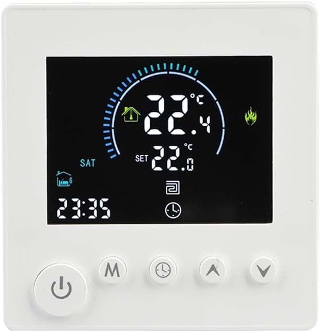 Close-up view of the Feegow Smart WiFi Thermostat display showing current temperature and settings