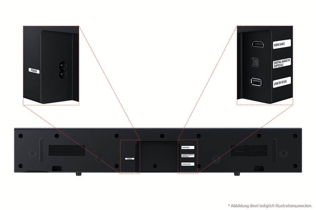 Samsung HW-B410GF B-Series 2.0-Kanal-Soundbar für Fernseher, TV-Lautsprecher mit integriertem Subwoofer, One Remote Control, Game Mode, Bluetooth, Surround Sound Expansion (SSE)