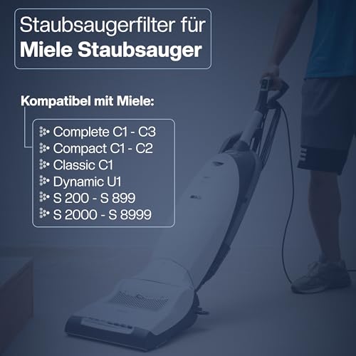 3er Set Filter für Miele Staubsauger [Complete C3, C2, C1, Classic C1, Compact C1/C2, Dynamic U1, S8340] – ersetzt SF-SAC 20/30 AirClean – 3 Abluft- & 3 Motorschutzfilter [S200–S899, S2000–S8999]