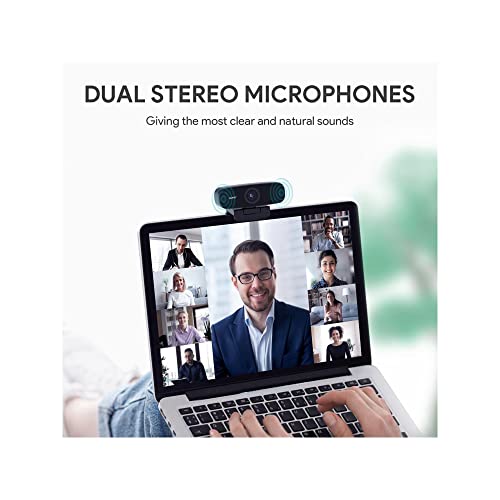 Webcam 1080p Full HD, Live Streaming Kamera mit Rauschunterdrückung Mikrofon, Desktop oder Laptop USB Webcam für Breitbild-Videoanrufe und Aufnahme schwarz – Bild 6