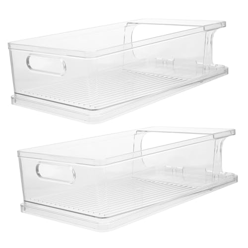 Cabilock 2pcs Refrigerator Beverage Can Organizers Canned Food Storage Boxes for Soda Beer Space-Saving Design High-Grade Pet Material for Easy Organization Kitchen and Fridge