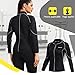 Junlan Womens Neoprene Exercise Fitness Running Yoga T-Shirt Sweat Sauna Suit Hot Body Shaper for Womens (Black Sauna Suit, 3XL)