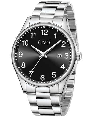 CIVO Herren Uhren Edelstahl Analog: Einfach Groß Ziffernblatt Armbanduhr Herren - Wasserdicht Klassische Business Quarzuhr Geschenke für Männer CIVO Herren Uhren Edelstahl Analog: Einfach Groß Ziffernblatt Armbanduhr Herren - Wasserdicht Klassische Business Quarzuhr Geschenke für Männer