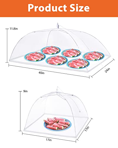 Anpro Food Cover, Food Tent, Pop-Up Food Nets, Mesh Food Covers For Outside,Picnic Accessories, Food Covers For Outside,Reusable And Collapsible, 5 Pack (1 Extra Large-40 Inches,4 Standard-17 Inches) #TOP1