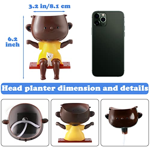 Vaso de rosto vaso de cabeça plantador de suculentas impresso em 3D vasos de auto-irrigação para pla