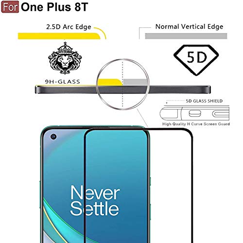 Image of CEDO Tempered Glass for OnePlus 9R / 8T | Screen Protector Full HD Quality Tempered Glass Anti-Scratch Edge to Edge Coverage with Easy Installation Kit (Black)
