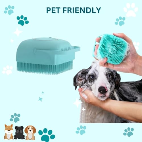 Image of BOFOS Dog Brush, Dog Bath Brush for Grooming & Bathing, Dog Washing Brush for Dogs & Cats |Dog Cat Bath Brush| Massage Brush Soft Silicone Rubber- Any Color - Pack of 1