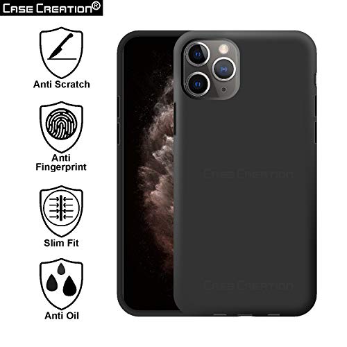 Image of Case Creation Luxurious og Series for Apple iPhone 11 pro max case Cover,Anti-Dirty Slim case Frosted Matte Cute Candy TPU Raised Bezel (Splash of Color) Back Cover for iPhone 11 pro max -Black