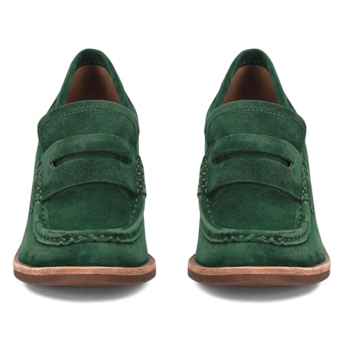 Image of MOOMMO Women Chunky Platform Loafers Pumps Round Closed Toe Slip On Penny Loafers Suede Block High Heels Oxford Shoes Formal Classic Thick Heel Dress Loafer Office Ladies Vintage Comfort 4-11 M US