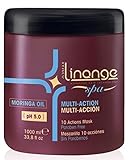 Linange Spa –Multi-Action Moringa Oil Mask (1000ml); Strengthening, Hydrating, Hair Care Product; Hair Mask w/ Proteins for Men and Women – for Thin, Dry, Damaged, Treated Hair