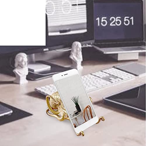 Estatua decorativa de pulpo de metal para escritorio miniatura 2