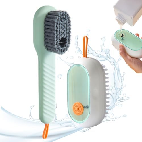2Pcs Multifunctional Shoe Brush with Soap Dispenser Liquid Adding Soft
