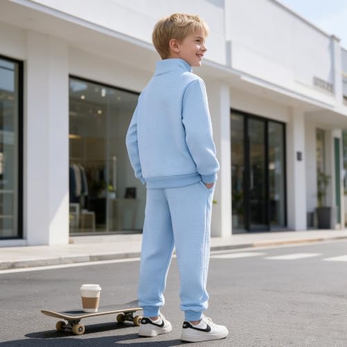 SOFIPURE Boys Outfit Set Quarter Zip Long-Sleeve Top & Pants, 9-10 Years - image 5