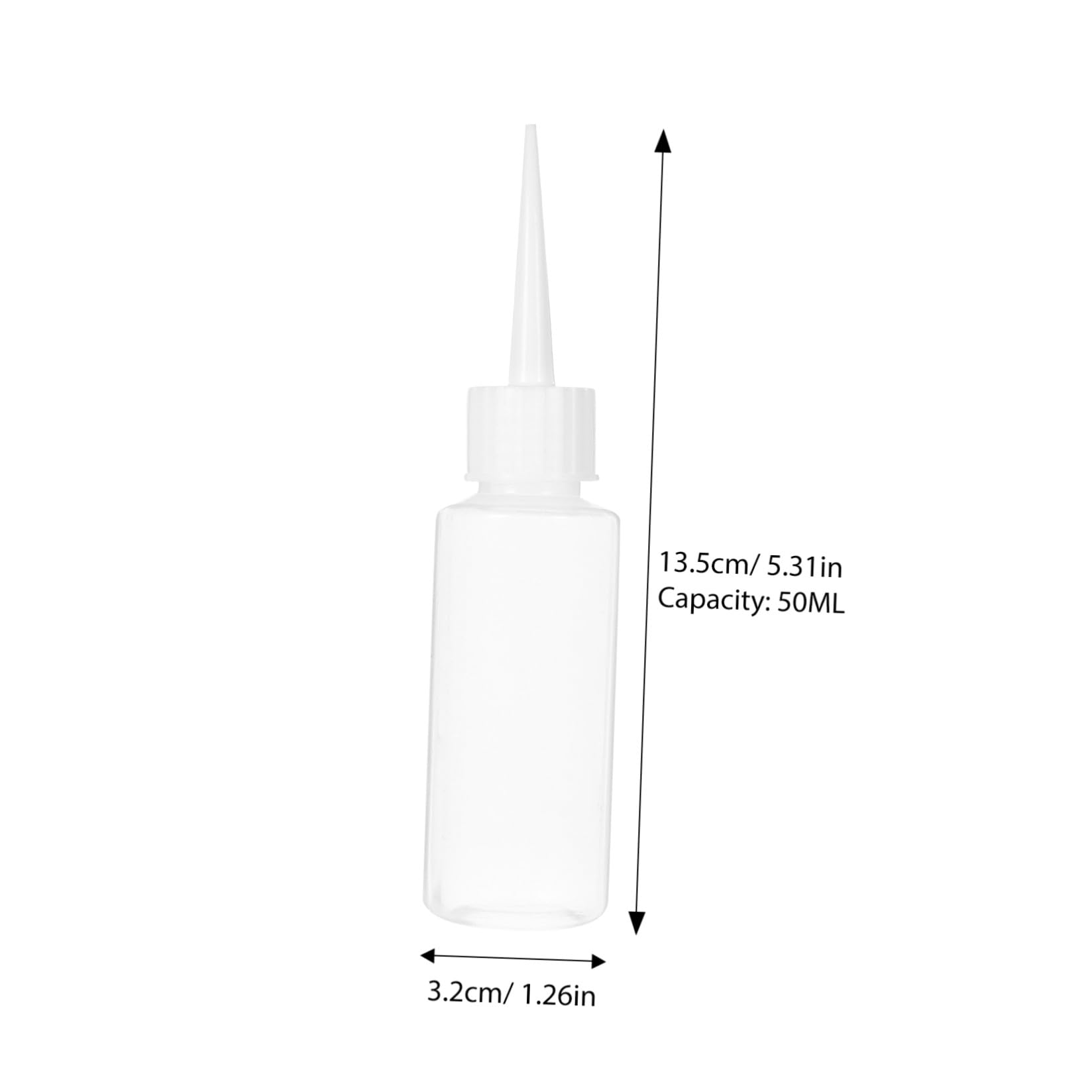 4 Flaconi Dosatore per Colla in Plastica da 50ml Beccuccio a Goccia e Tappo a Pressione, Flaconi per Colla Piccoli per Laboratori e Progetti Fai da Te, Bottiglie Squeeze
