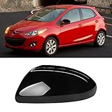 OWITAT Compatible with Mazda 2 2011-2015/Mazda 3 2010-2013 Left Driver Side Mirror Cap Cover, Door Rearview Left Side View Mirror Cover Replacement for Mazda, Glossy Black