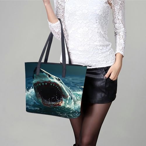 Bolso tote de cuero para mujer, bolso multiusos de cuero con grano cruzado, bolso para trabajo y viaje, bolso diario para mujeres miniatura 3