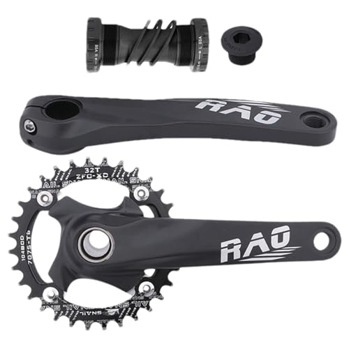 Crank set para la bicicleta de montaña - Bigüeño de bicicletas integradas de 170 mm Hollow | Encadenador ancho estrecho, rueda dentada del soporte inferior, aleación de aluminio con encadenamiento