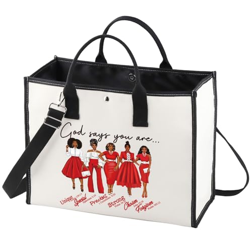 WZMPA Sorority Cosmetic Make up Bag Greek Sorority Gift God Says You Are Sorority Makeup Zipper Pouch Bag Sorority Paraphernalia (God Says Red-TB)