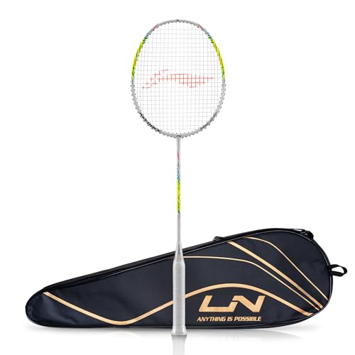 Image of Li-Ning Axforce Tiger Strung Badminton Racquet for Professional Players| 32 LBS Max Tension | Head Heavy | 7mm Flexible Shaft | Carbon Fibre Frame