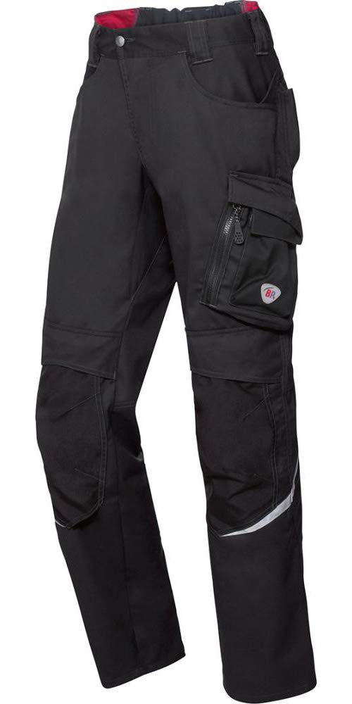 BP 1998-570-0032 Arbeitshose mit Kniepolstertaschen - Schlanke Silhouette - Elastischer Rückengurt - 65% Polyester, 35% Cotton - Kurze Passform - Größe: 54n - Farbe: schwarz