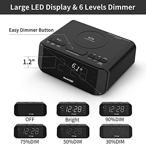 REACHER Radiosveglia digitale con Ricarica Senza