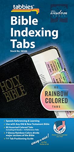 image for Tabbies Rainbow Bible Indexing Tabs, Old & New Testaments, 80 Tabs Inc
