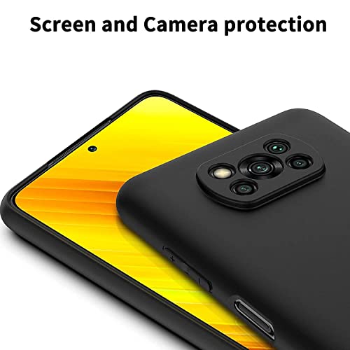 Image of Mobile Back Cover Case for Xiaomi Poco X3 Pro (Silicone Case|CameraProtection|Black SC1510)