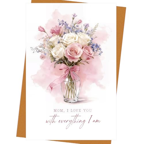 Ocresto A Heartfelt Mother's Day Card & Birthday Gift –To Mom From Daughter or Son – Meaningful Keepsake with Floral Art & Poem – Encased in an Elegant Presentation Box for Wife, Grandma, or Mentor