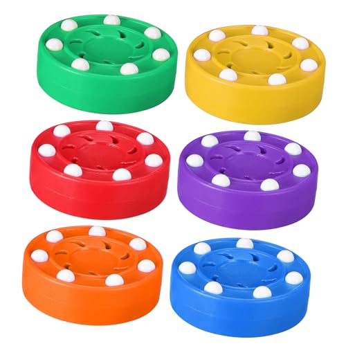VANZACK 6pcs Hockey Roller Hockey Balls for Indoor/Outdoor Practice Plastic Field Balls Stick Handling Trainer Bright Visible for Enhanced Tracking