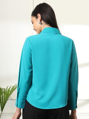 Image of Women's Regular Fit Cotton Blend Shirts with Wingtip Collar