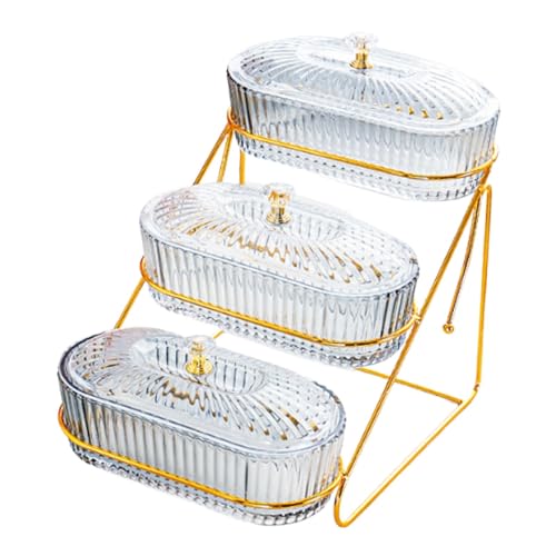 FytStycale Placas para Servir Frutas Secas con Tapa, Tazones de Aperitivo Portátiles para Dulces Y Nueces, Gris, Individual