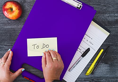 Dexas Prancheta de armazenamento com alça, roxo