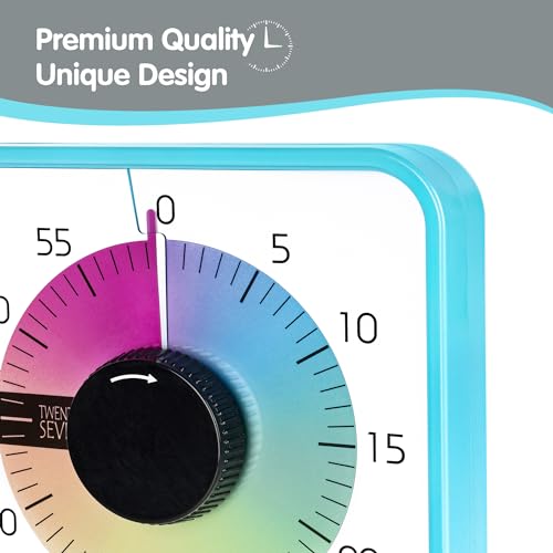 Visual Timer 7.5 inch; 60 Minute 1 Hour Countdown Timer for Kids Classroom Teaching Tool Home Office Meeting, Mechanical Countdown Clock for Exam Time Management Magnetic, Sky Blue with Colorful Disc - Image 5