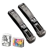 Klemmenhefter,Ergonomische Bürobedarf mit 100 Klemmen - Zweiteiliger Handheld Papierclip Hefter,für Klassenzimmer, Studienzimmer, Tagungsraum, Lehrer, Studenten, Buchhalter