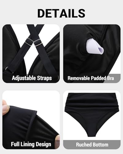 Daci Plus Size High Waisted Bikini - Two Piece Swimsuit Tummy Control Bathing Suit Sexy V Neck Swimwear 20253