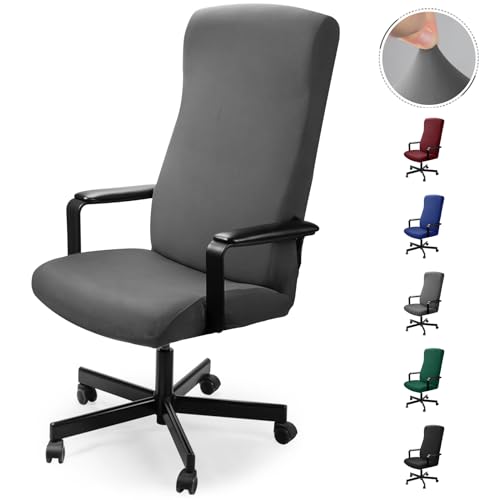 Eozakavod Funda de Silla de Oficina Modernas Estilo Simplista Cubiertas de la Silla de la computadora de Oficina Cubierta de la Silla Oficina removible (no Incluye Sillas)(Gris,L)-N