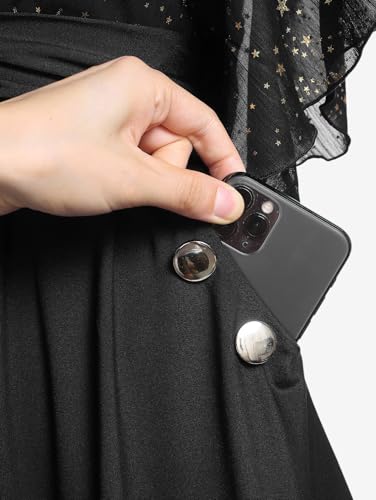 Image of Rosegal Plus Size Women Sparkly Star Print Cocktail Dress with Pocket | Bridesmaid,wedding guest,semi formal dress,knee length,butterfly sleeves,functional pockets,versatile occasion wear