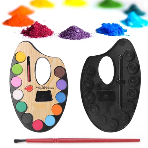 Image of SHINETOY 2 in 1 Magical Water 8 Pen and Drawing Premium Students Color Mixing Palette with 12 Pits & Integrated Water Colors, 8 pcs Magical Water Pen, Magical Floating Ink Pen