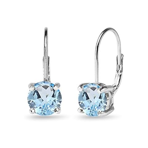 Sterling Silver Polished Blue Topaz Earrings Cover